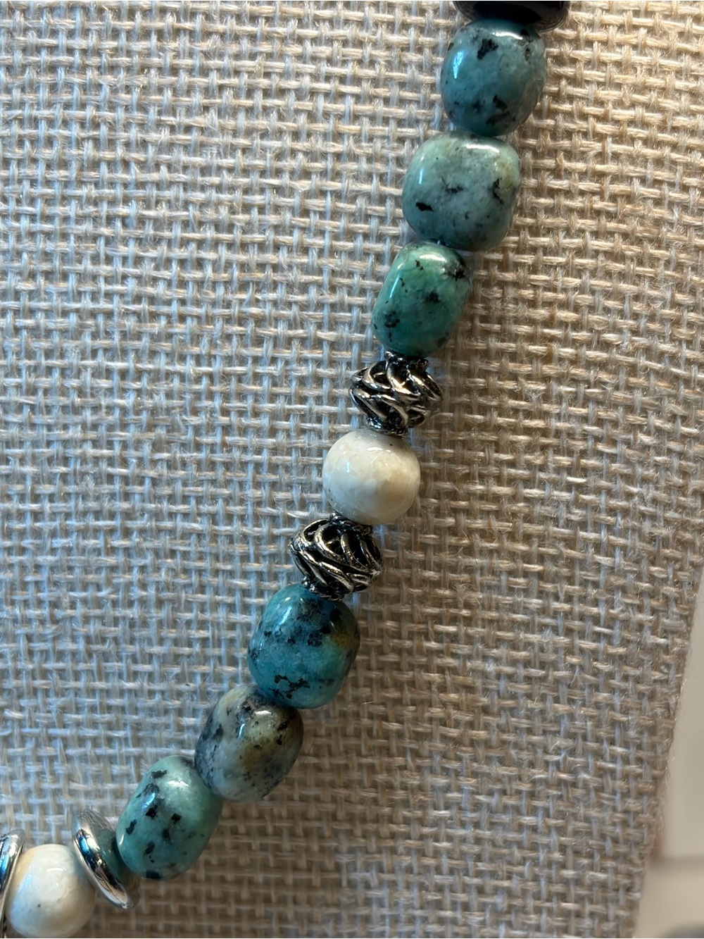 Mykonos Dragon Necklace with African Turquoise Agate - Picture 6 of 9